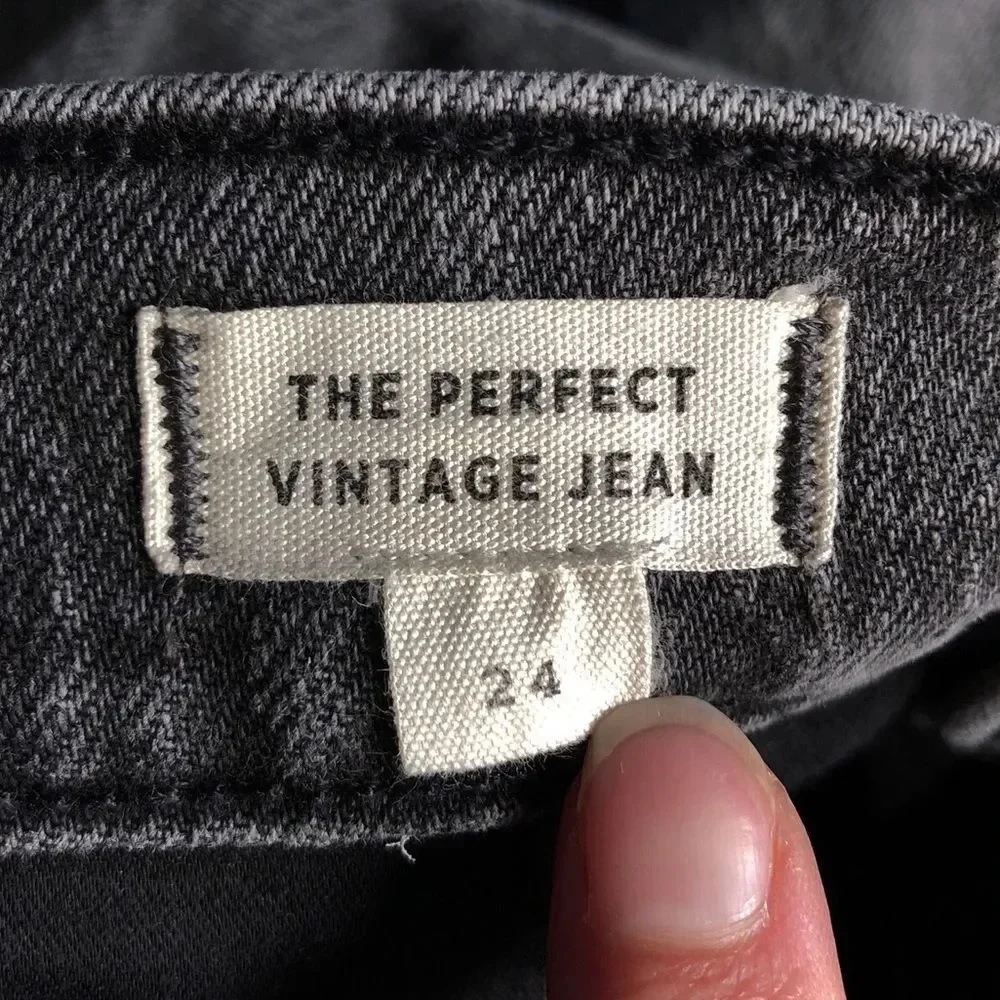 Madewell The Perfect Vintage Jean Gray Cosner Wash Knee-Rip Edition Size 24